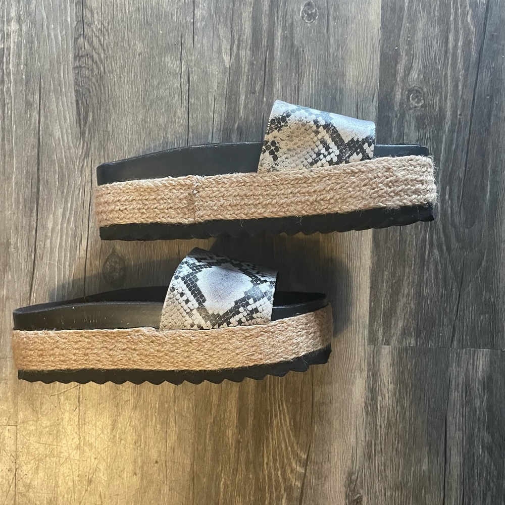 Espadrille Platform Slides With Python Print Size… - image 4